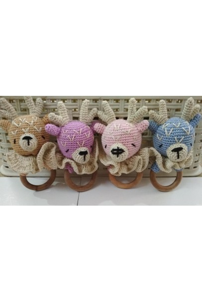 Amigurumi Handmade Crochet Rattle- Bear Amigurumi Handmade Crochet Rattle- Bear